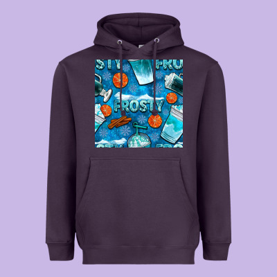 Winter Frosty Coffee Cups And Snow Seamless Pattern Bbs Heavyweight Hoodie Designed By Bundleandbundleshop