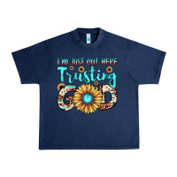 Navy i'm just out here trusting god Urban Heavy Tee - JahusDesignShop