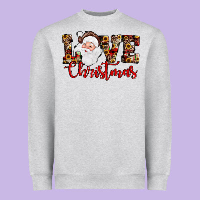Love Christmas Santa Heavyweight Sweatshirt Designed By Jahusdesignshop