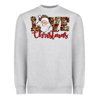 Heather Grey Love Christmas Santa Heavyweight Sweatshirt - JahusDesignShop