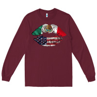 Burgundy mexico usa lips Long Sleeve Tee - AdoDesignShop