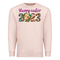 Pale Pink Happy Easter 2023 Premium Sweatshirt - BundleAndBundleShop