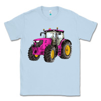 Dusty Blue western farm tractor pink Classic Tee - Artiststas