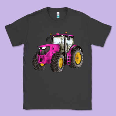 Western Farm Tractor Pink Classic Tee Designed By Artiststas