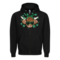 Black st patrick's day cow Zipper Hoodie - MaliasSmallBusiness