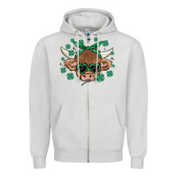 Dove Grey st patrick's day cow Zipper Hoodie - MaliasSmallBusiness