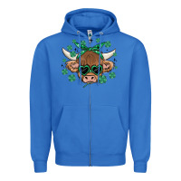 True Royal st patrick's day cow Zipper Hoodie - MaliasSmallBusiness