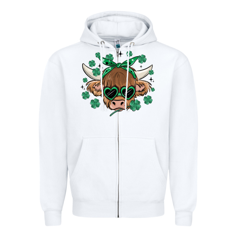 St Patrick's Day Cow Zipper Hoodie by MaliasSmallBusiness | Teevron
