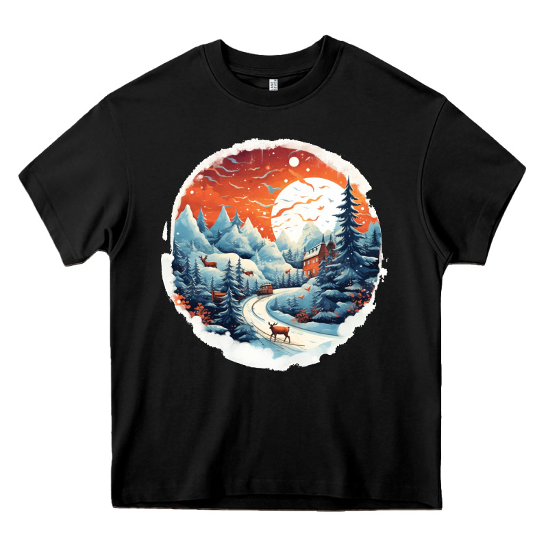 Deer Snow House Design Heavy Core Tee by Unal Design | Teevron