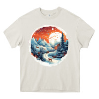 Cream deer snow house design Heavy Core Tee - Unal Design