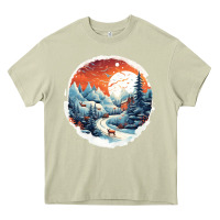 Mossy deer snow house design Heavy Core Tee - Unal Design