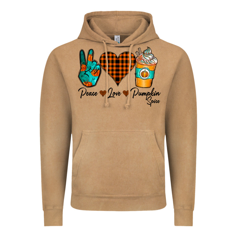 Peace Love Pumpkin Spice Vintage Hoodie by CowhideDigitalArt | Teevron