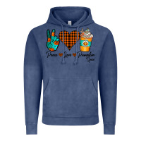 Vintage Denim Peace Love Pumpkin Spice Vintage Hoodie - CowhideDigitalArt