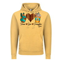 Vintage Mustard Peace Love Pumpkin Spice Vintage Hoodie - CowhideDigitalArt
