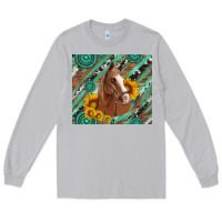 Moon Dust western horse with gemstone and sunflower Long Sleeve Tee - Artiststas