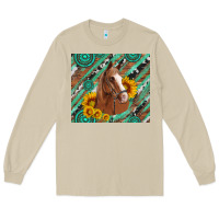 Mushroom western horse with gemstone and sunflower Long Sleeve Tee - Artiststas