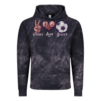 Cloud Black peace love soccer Vintage Hoodie - JahusDesignShop