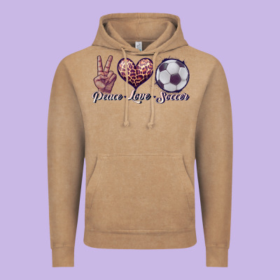Peace Love Soccer Vintage Hoodie Designed By Jahusdesignshop