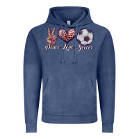 Vintage Denim peace love soccer Vintage Hoodie - JahusDesignShop