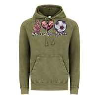 Vintage Olive peace love soccer Vintage Hoodie - JahusDesignShop