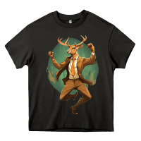 Asphalt happy deer Heavy Core Tee - Unal Design