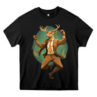 Black happy deer Heavy Core Tee - Unal Design