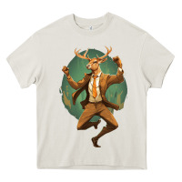 Cream happy deer Heavy Core Tee - Unal Design