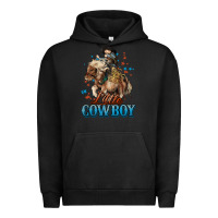 Pigment Black Little Cowboy Midilli Horse kid boy Urban Hoodie - HowdyJamesFarm