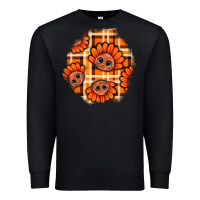 Black Thanksgiving Turkey With Tartan Patch Premium Sweatshirt - BundleAndBundleShop