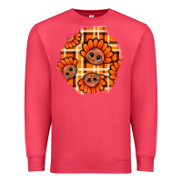 Cardinal Thanksgiving Turkey With Tartan Patch Premium Sweatshirt - BundleAndBundleShop