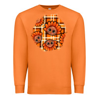 Carrot Thanksgiving Turkey With Tartan Patch Premium Sweatshirt - BundleAndBundleShop