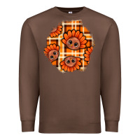 Chestnut Thanksgiving Turkey With Tartan Patch Premium Sweatshirt - BundleAndBundleShop