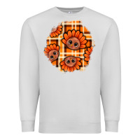 Dove Grey Thanksgiving Turkey With Tartan Patch Premium Sweatshirt - BundleAndBundleShop
