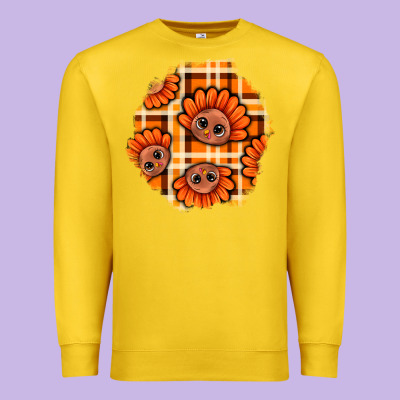 Thanksgiving Turkey With Tartan Patch Premium Sweatshirt Designed By Bundleandbundleshop