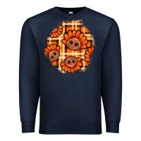 Navy Thanksgiving Turkey With Tartan Patch Premium Sweatshirt - BundleAndBundleShop