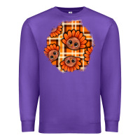 Purple Thanksgiving Turkey With Tartan Patch Premium Sweatshirt - BundleAndBundleShop