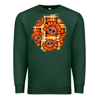 Sports Green Thanksgiving Turkey With Tartan Patch Premium Sweatshirt - BundleAndBundleShop