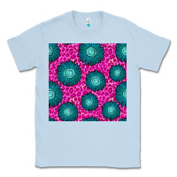 Dusty Blue floral pink leopard seamless pattern Classic Tee - BundleAndBundleShop