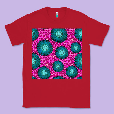 Floral Pink Leopard Seamless Pattern Classic Tee Designed By Bundleandbundleshop