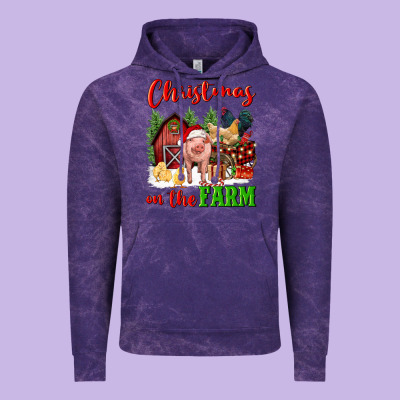 Christmas On The Farm Vintage Hoodie Designed By Fadigitalartstudio