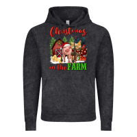 Vintage Black christmas on the farm Vintage Hoodie - FaDigitalArtStudio
