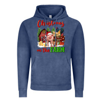 Vintage Denim christmas on the farm Vintage Hoodie - FaDigitalArtStudio