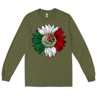 Army Green mexico sunflower Long Sleeve Tee - AdoDesignShop