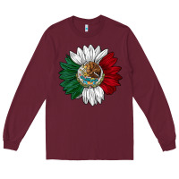 Burgundy mexico sunflower Long Sleeve Tee - AdoDesignShop
