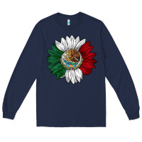 Navy mexico sunflower Long Sleeve Tee - AdoDesignShop