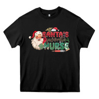 Black Santa's Favorite Nurse Heavy Core Tee - MaliasSmallBusiness
