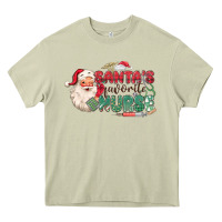 Mossy Santa's Favorite Nurse Heavy Core Tee - MaliasSmallBusiness