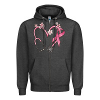 Charcoal Heather stethoscope nurse medical breast cancer awareness Zipper Hoodie - MaliasSmallBusiness