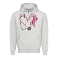 Dove Grey stethoscope nurse medical breast cancer awareness Zipper Hoodie - MaliasSmallBusiness