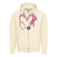 Sandshell stethoscope nurse medical breast cancer awareness Zipper Hoodie - MaliasSmallBusiness